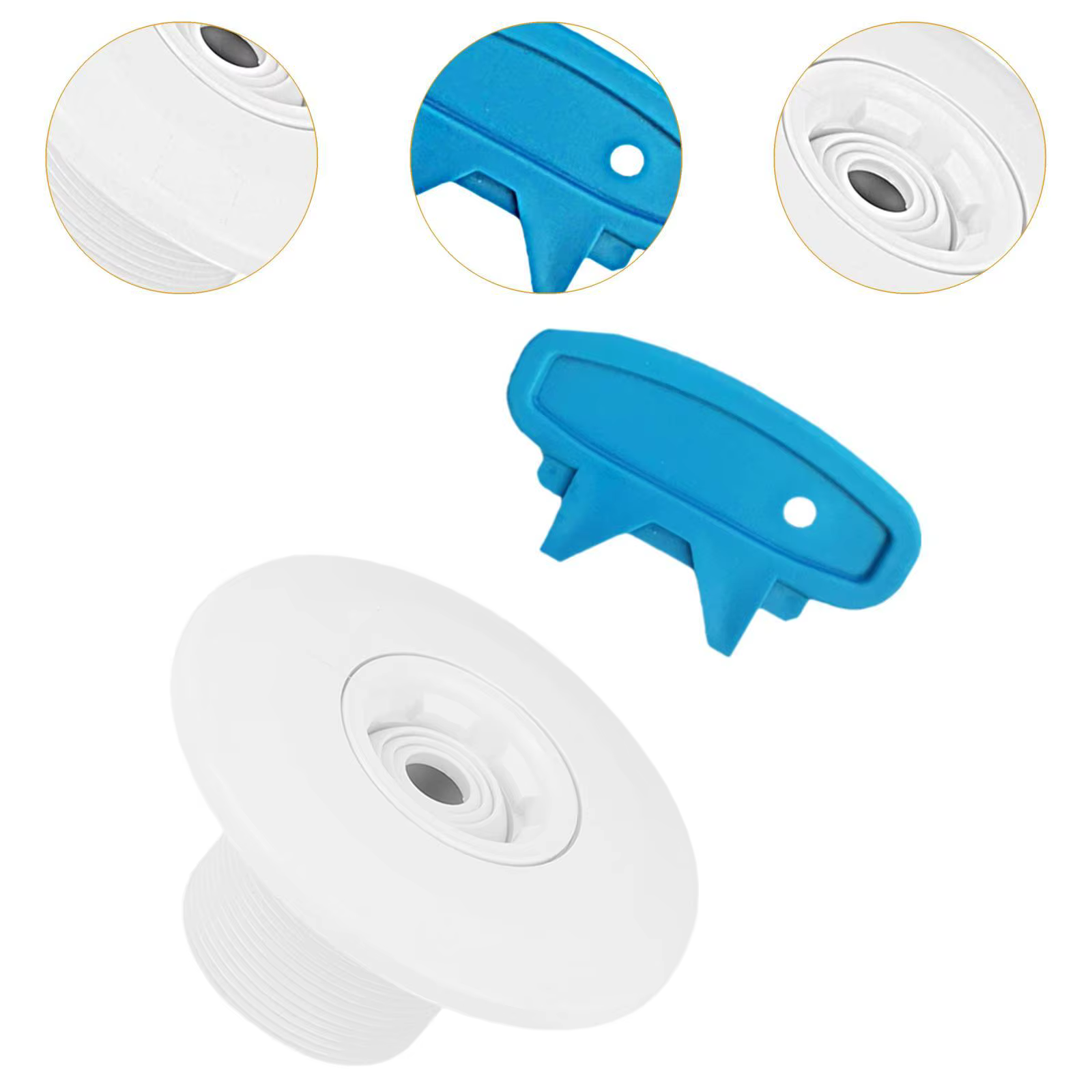 Buse de jet de piscine 2-en-1 rotative en PP