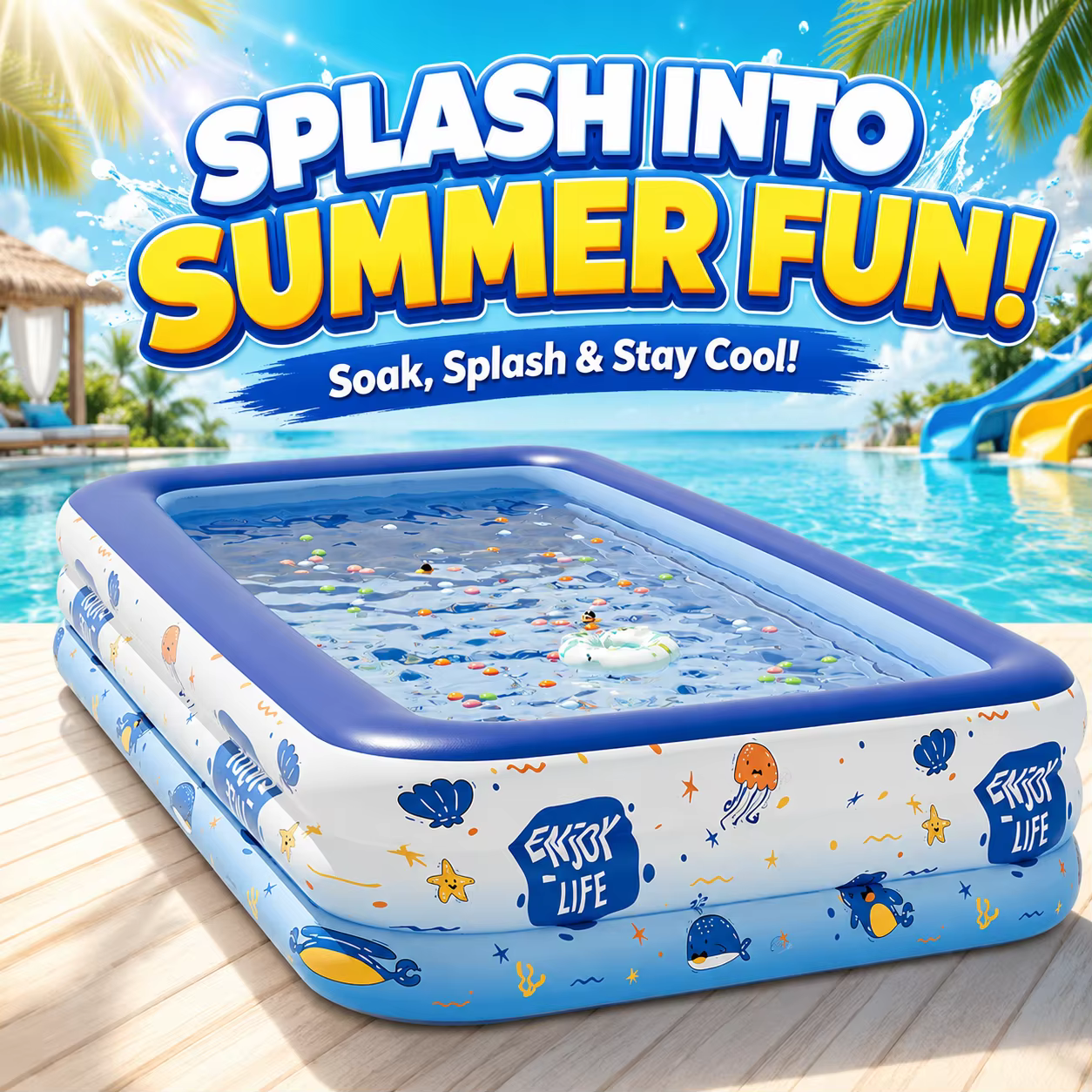 Piscine gonflable familiale bleue