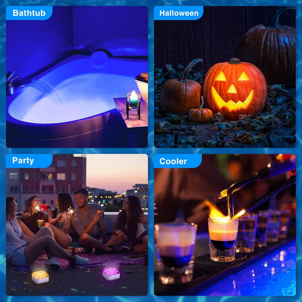 Lumières de piscine submersibles rechargeables avec télécommande