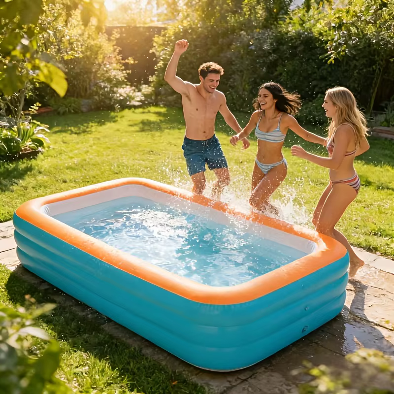 Piscine gonflable en PVC à trois couches de 2,1 m/1,8 m/1,5 m, grande piscine gonflable, idéale pour les vacances d'été