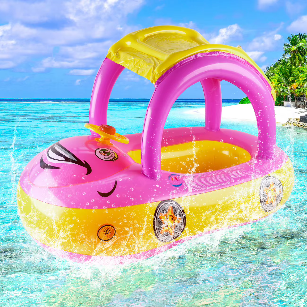 Flotteurs de piscine en forme de voiture pour tout-petits