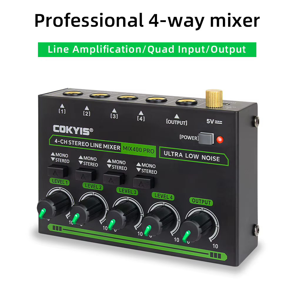 Mini centre commercial audio professionnel avec lumière RVB, 4 canaux, rétro 400 Pro