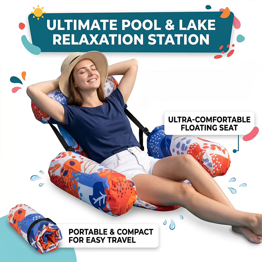 Chaise longue gonflable pliable pour piscine