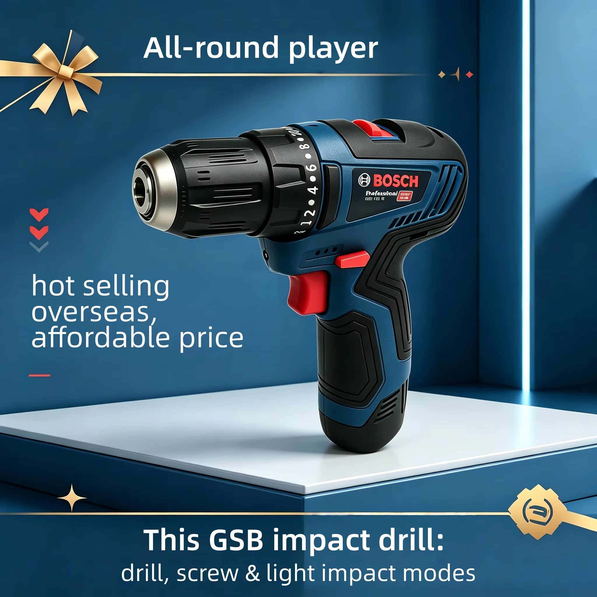 Perceuse électrique professionnelle Bosch-GSB 12V-30, visseuse sans fil, robuste, multifonctionnelle, pour la maison, tournevis, bricolage