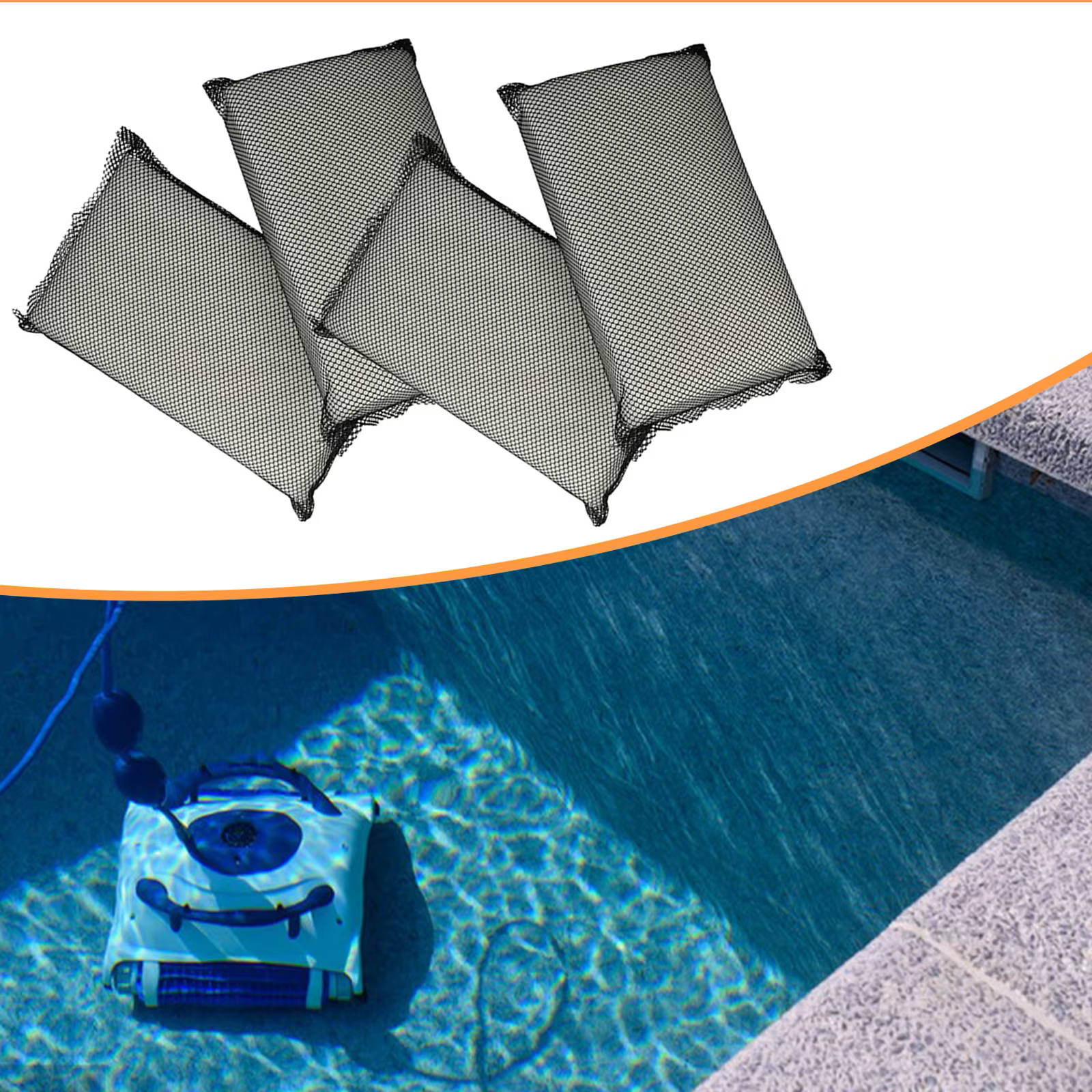 Tampons filtrants pour nettoyeur de piscine robot