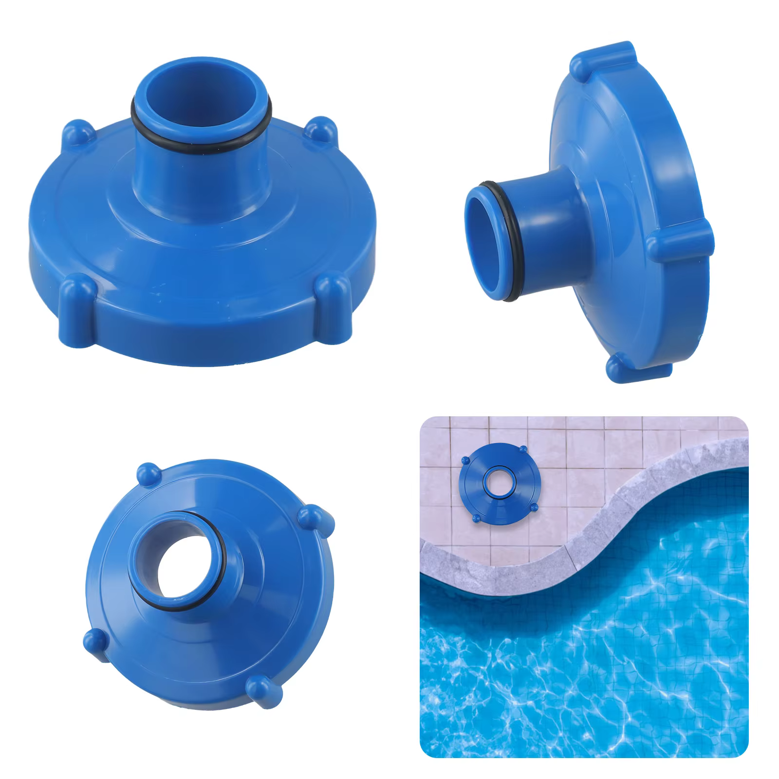 Adaptateur de tuyau de piscine bleu/gris