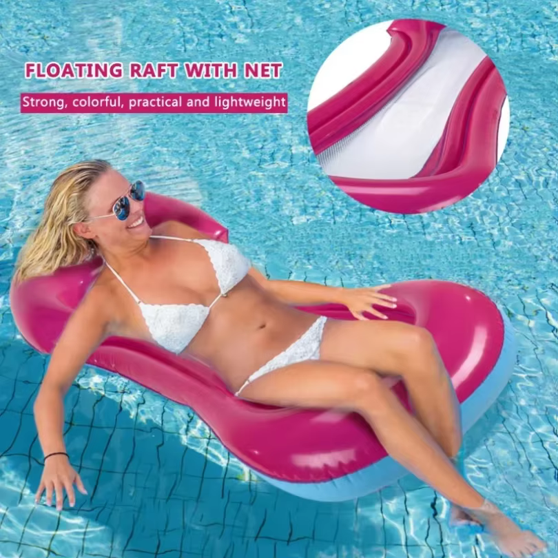 1 pièce Matelas gonflable flottant pliable et enroulable pour piscine