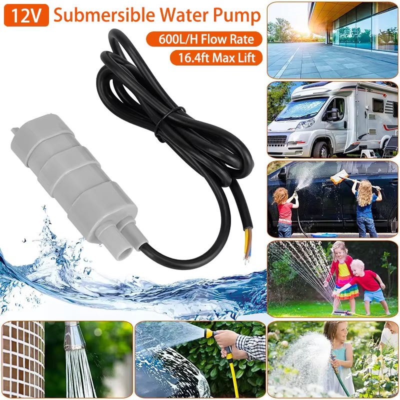 Pompe à eau Submersible 600L/H DC 12V