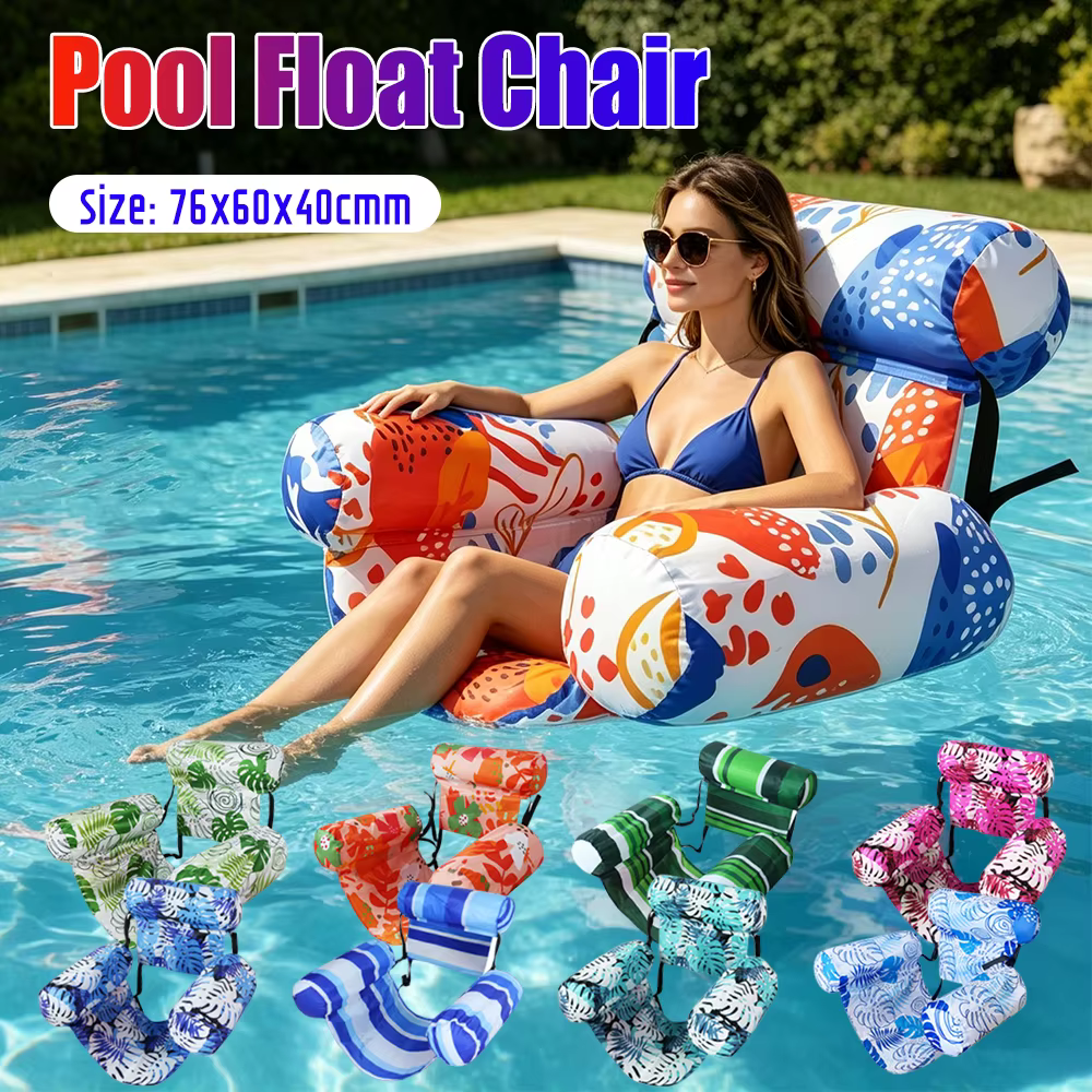 Chaises flottantes gonflables pour piscine avec accoudoirs et dossier