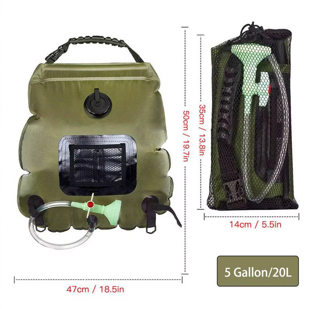 Sac de douche solaire 20L chauffage