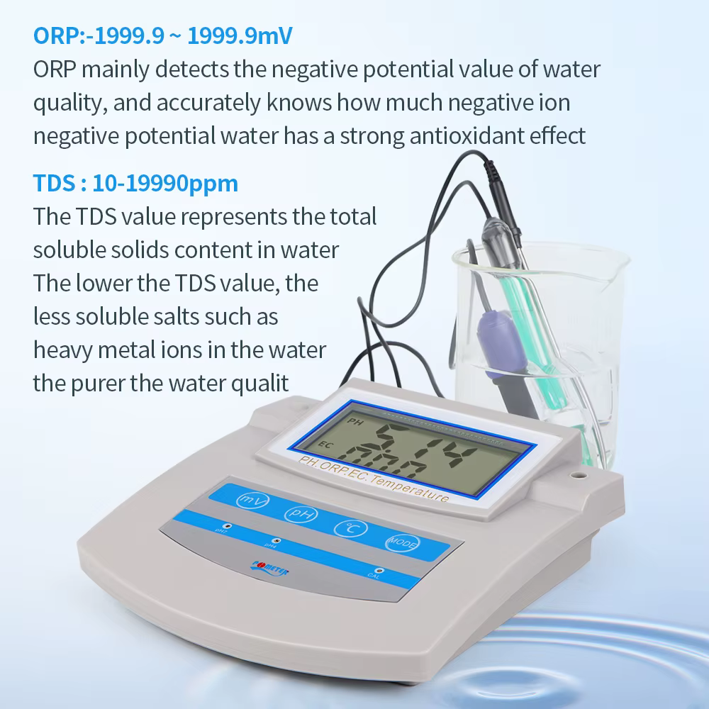 Testeur de qualité de l'eau PH/TDS/EC/ORP/CF/Temp 6 en 1