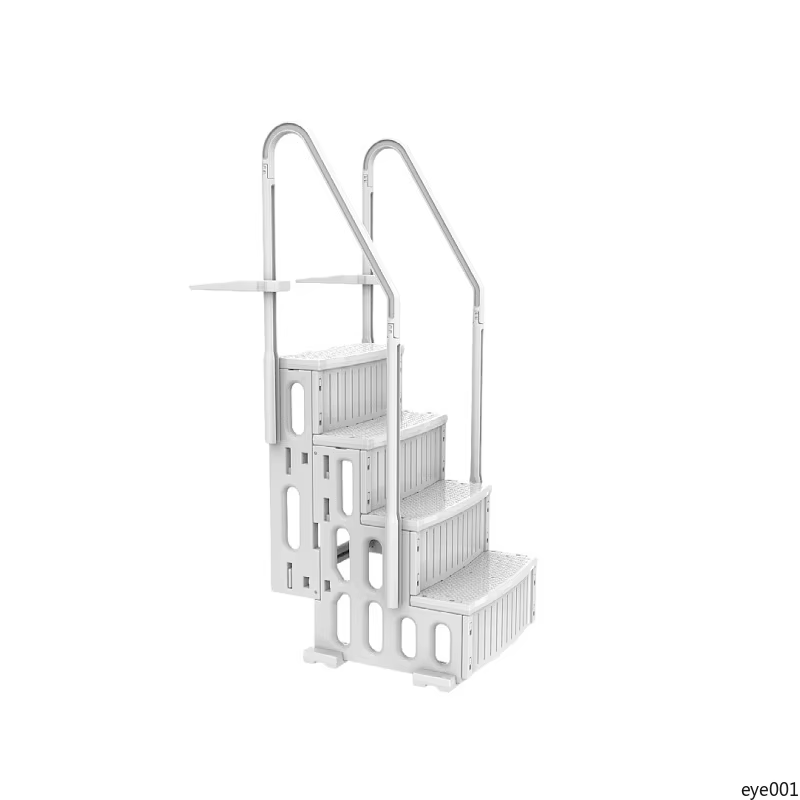 Échelle de piscine en plastique antidérapante à 4 marches, accessoire de piscine hors sol de Style classique