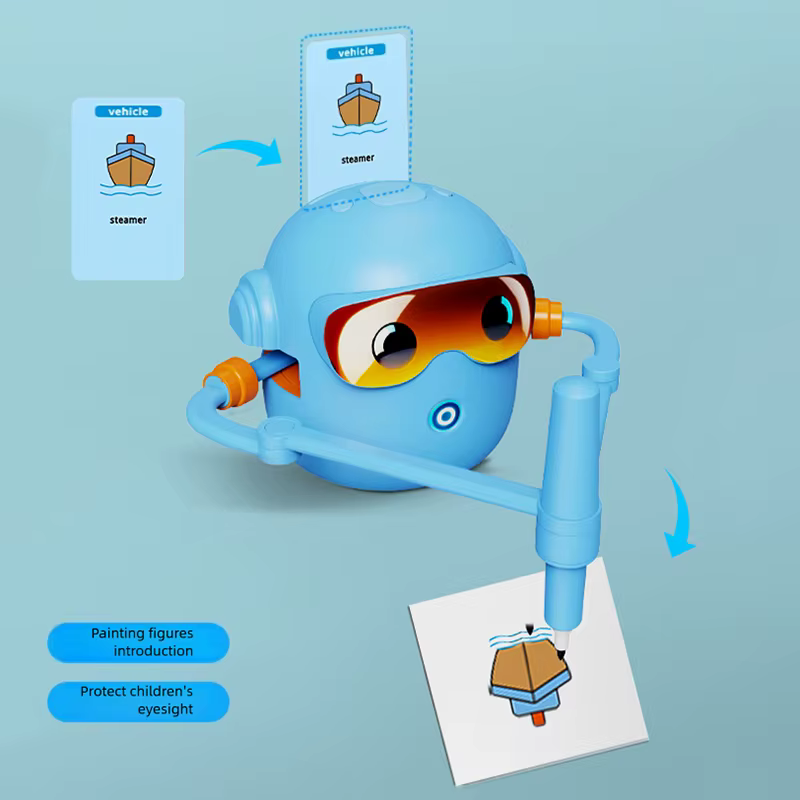 Robot de dessin Intelligent automatique, illumination, Robot de dessin Intelligent, aide pédagogique, jouet éducatif pour la petite enfance