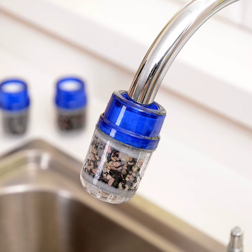 Filtre à eau à charbon actif à trois étapes pour robinet