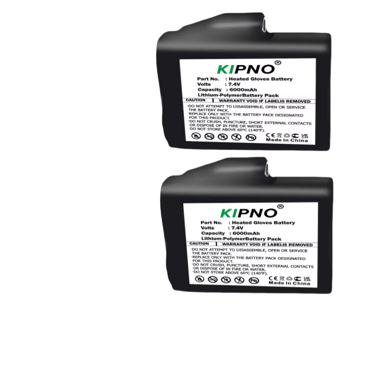 Batterie de gants chauffants 7.4V 6000mah batterie au Lithium polymère pour gilet chauffant, chaussettes, batterie chauffante antigel d'hiver 755060-2S