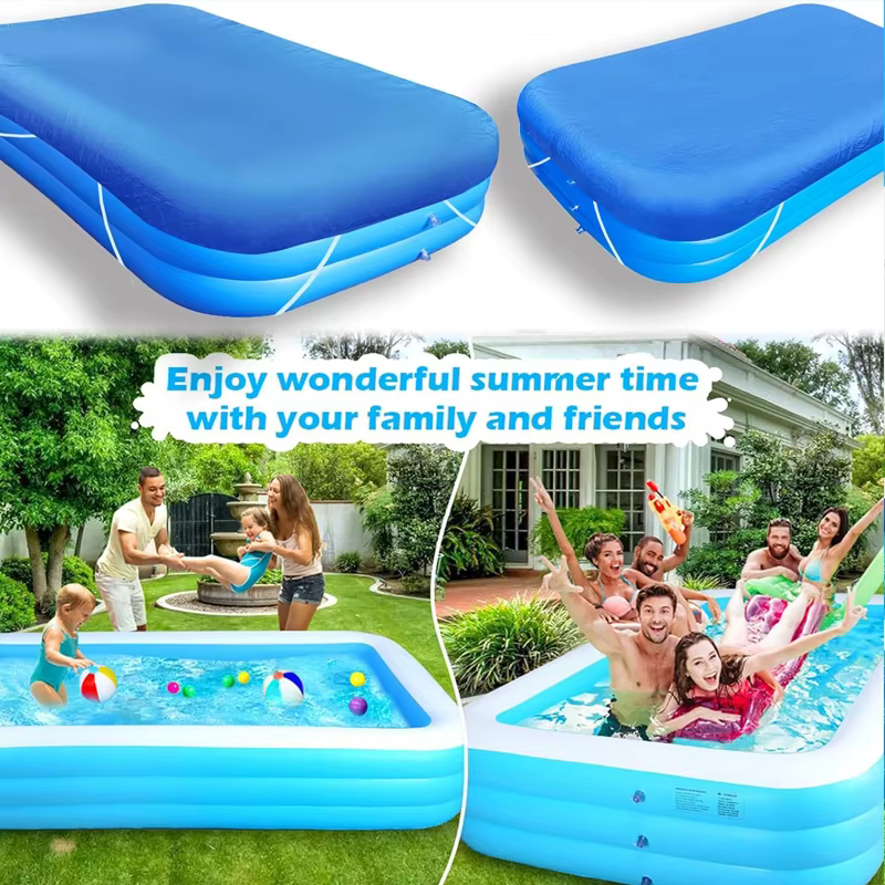 Couverture de piscine rectangulaire carrée anti-poussière pour jardin extérieur pagaie famille dix pieds piscines