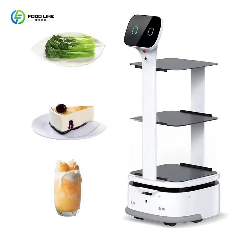 Robot de livraison de nourriture intelligent avec système de charge automatique intégré, robot serveur pour restaurant