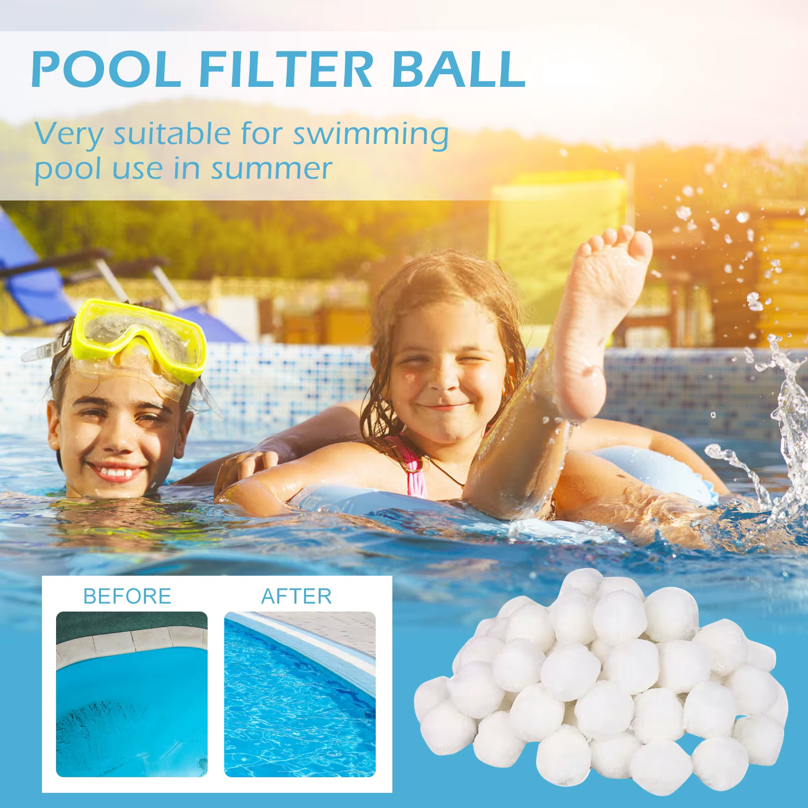 Boules de nettoyage de piscine en Fiber de Purification d'eau
