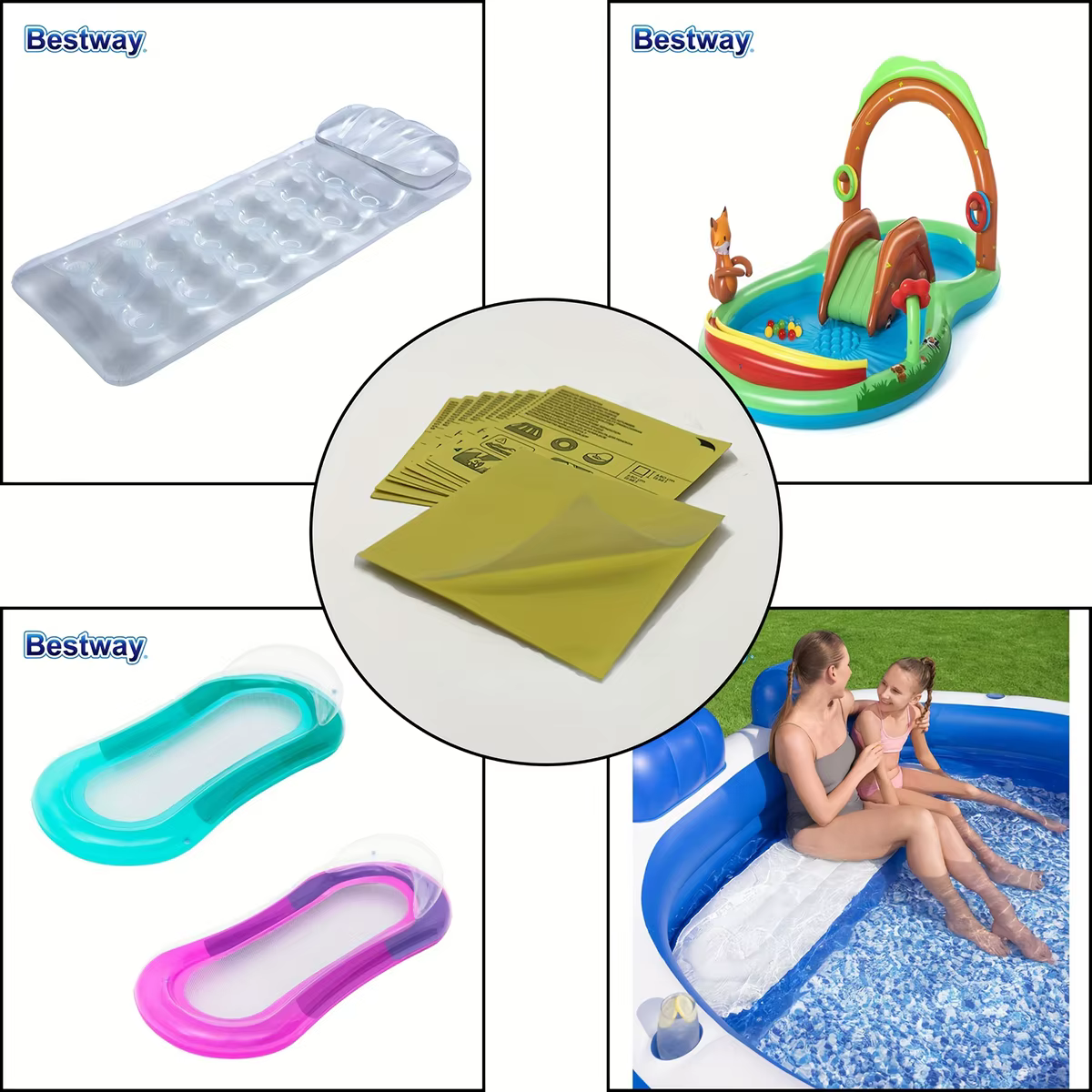 Bestway62068 Patch de réparation adhésif sous-marin 10 pièces