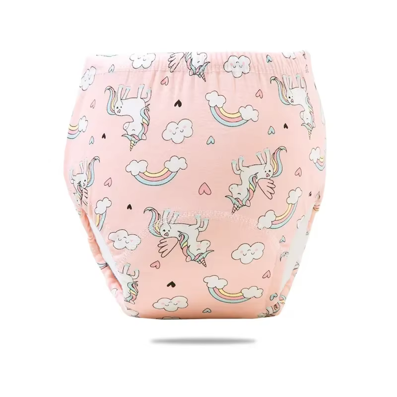 Pantalon d'entraînement de pot de dessin animé pour bébé, couche lavable et réutilisable en tissu de coton doux pour tout-petits garçons et filles, couche-culotte en coton respirante