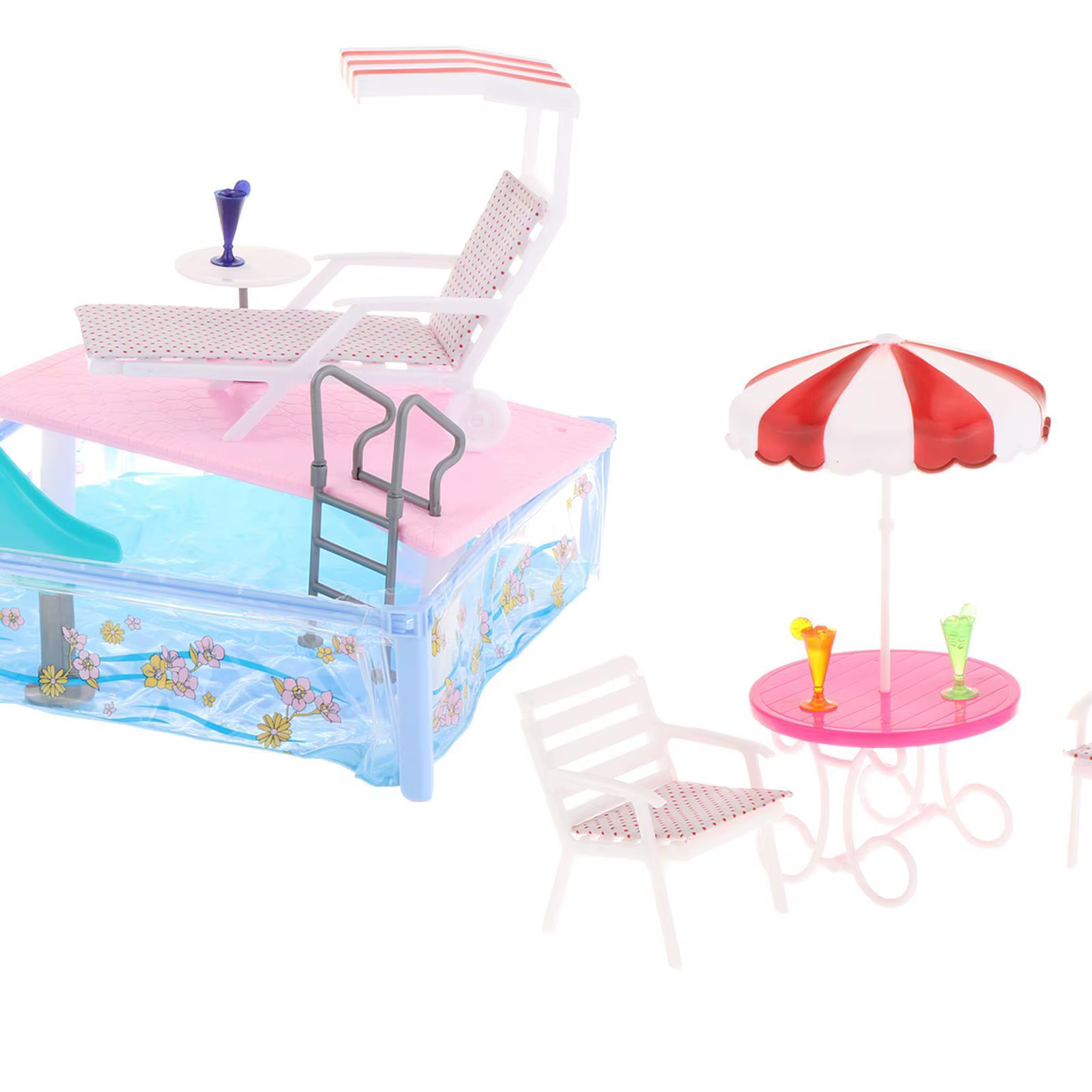 Ensemble de jeux de piscine avec toboggan