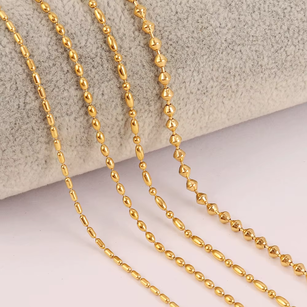 Collier Ras du Cou en Acier Inoxydable pour Homme et Femme, Bijou en Or avec Boule Ronde, Jobeads, Vente en Gros