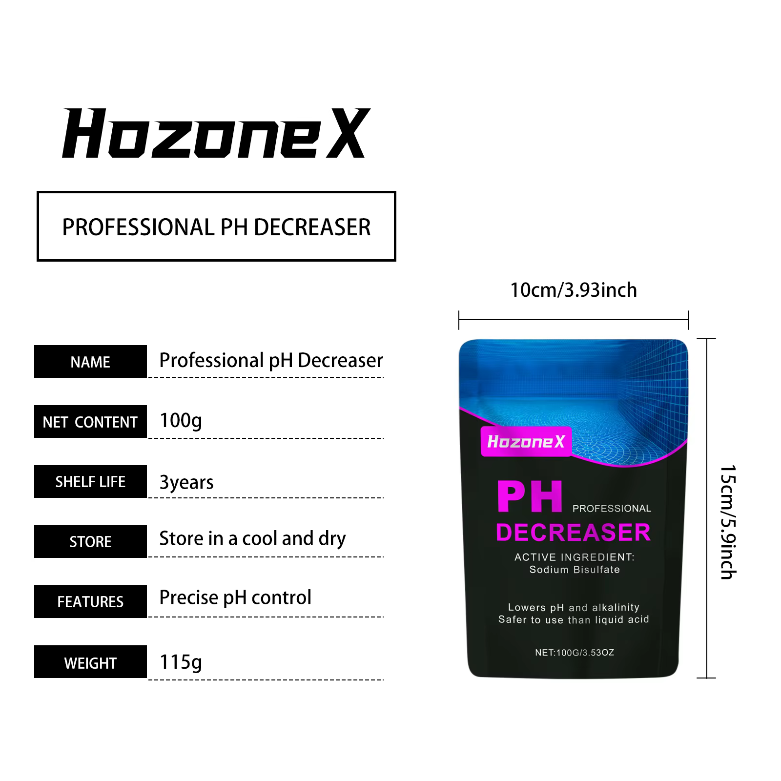 Réducteur de pH pour piscine domestique