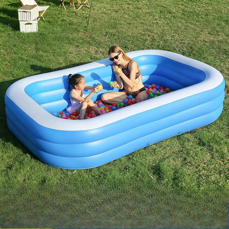 Piscine gonflable bleue et blanche pour adultes – Grande