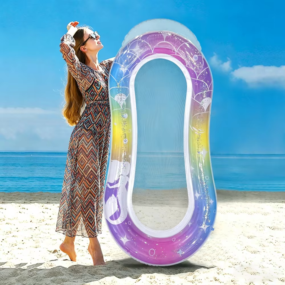 1 pièce Flotteur de piscine gonflable en PVC avec filet