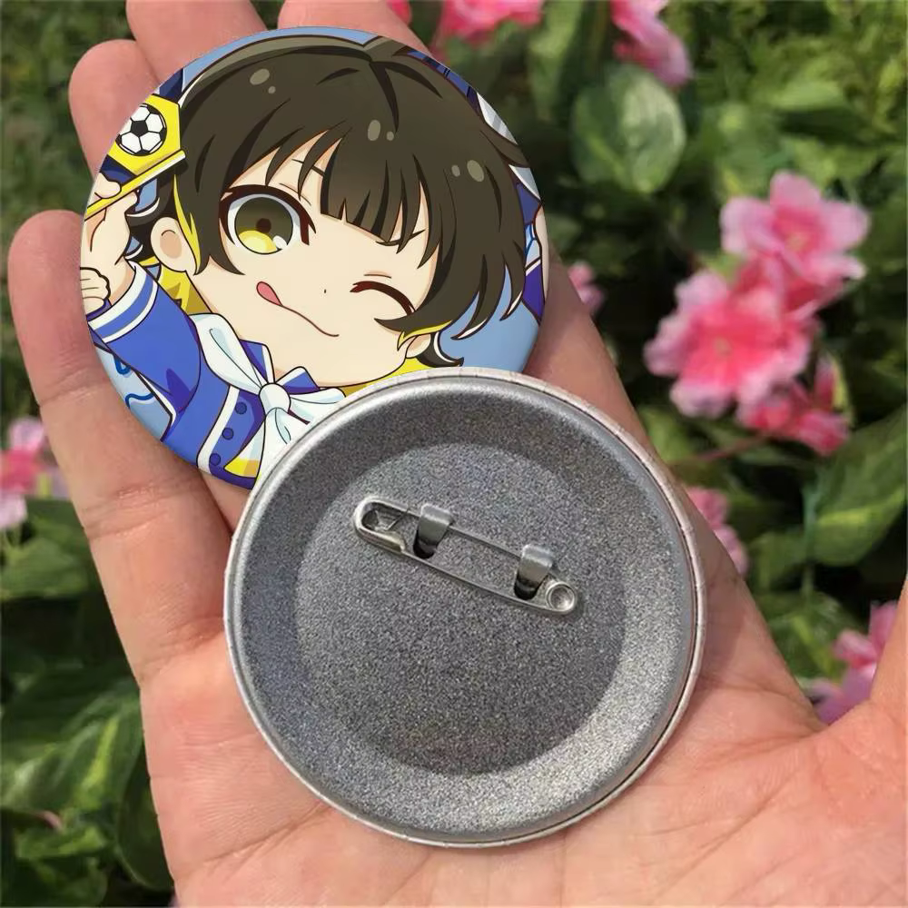 1 pièce Badges M-meguru Bachira Kawaii Mignons, ronds de 25, 32, 44, 58, 75 mm, épingles de cosplay, décorations de sac, cadeaux pour fans, collection, amis, broches, souvenirs