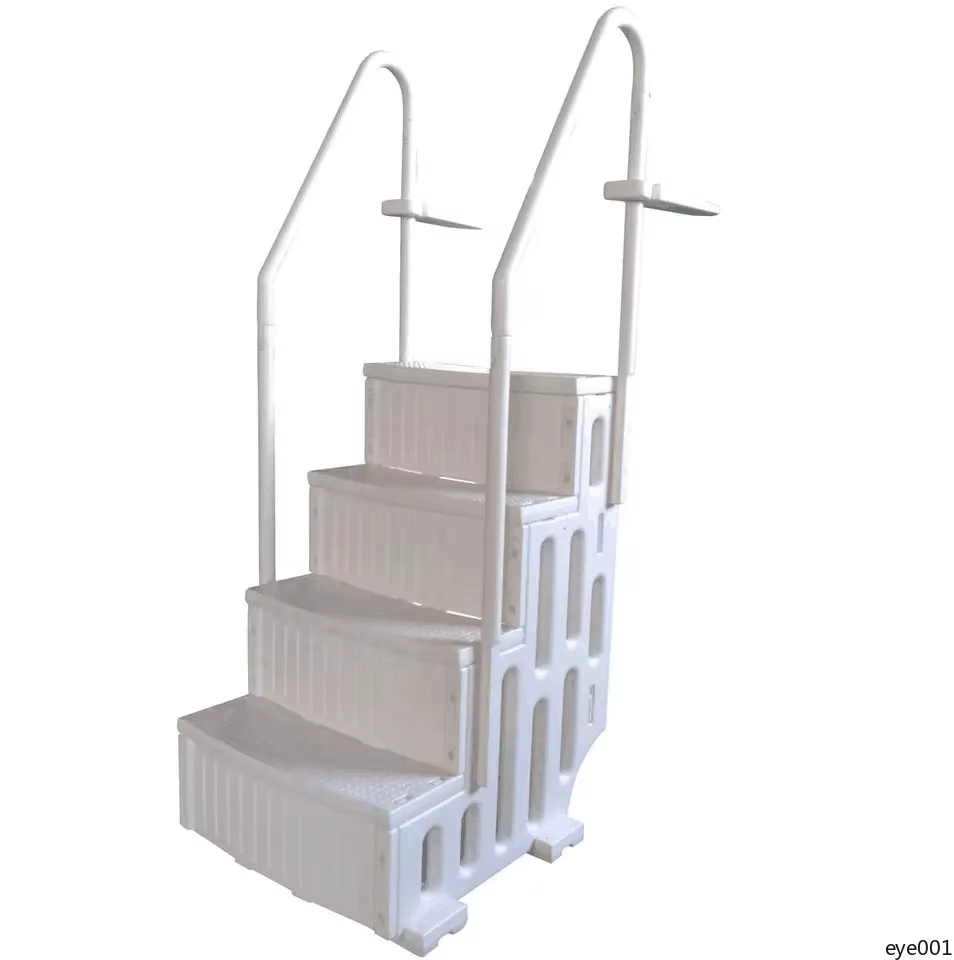 Échelle de piscine en plastique antidérapante à 4 marches, accessoire de piscine hors sol de Style classique