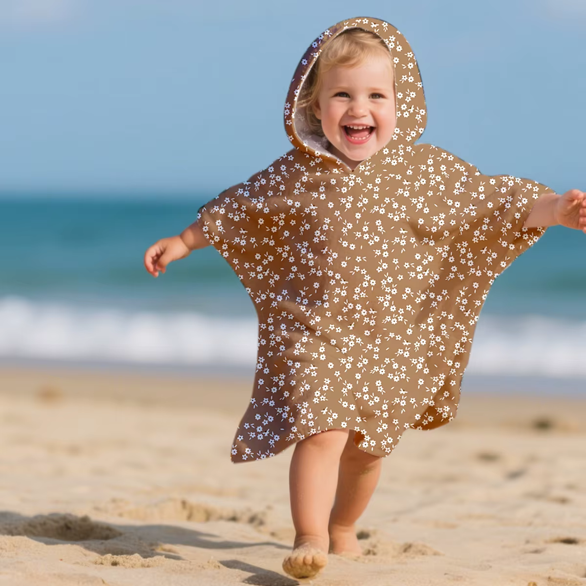 Elinfant 1Pc serviette de plage pour enfants piscine bain peignoir
