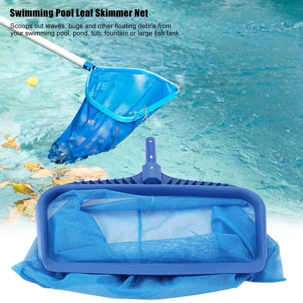 Épuisette de piscine grande capacité avec ramasse-éclats profond