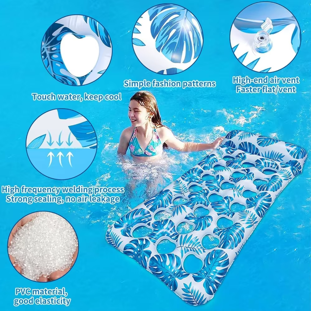 Bouée gonflable pour piscine, chaise longue flottante pour adultes, transat de bain de soleil, flotteur aquatique pour la natation, le lac et les fêtes sur la plage