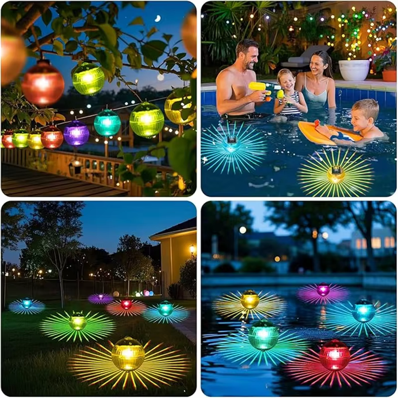 Lampe solaire flottante LED pour piscine