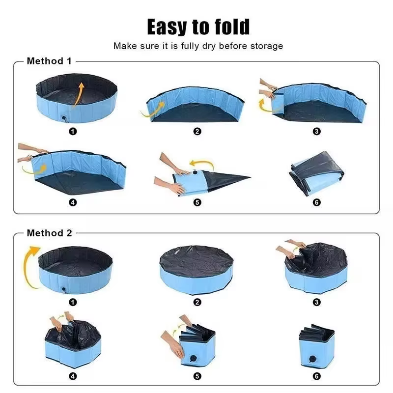 Piscine de nettoyage extérieure pliable et portable pour animaux de compagnie – Baignoire et bain en plastique dur –
