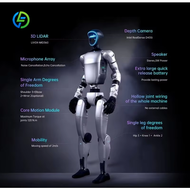Robot humanoïde multifonctionnel personnalisé avec une locomotion stable pour la simulation sportive et l'entraînement au combat