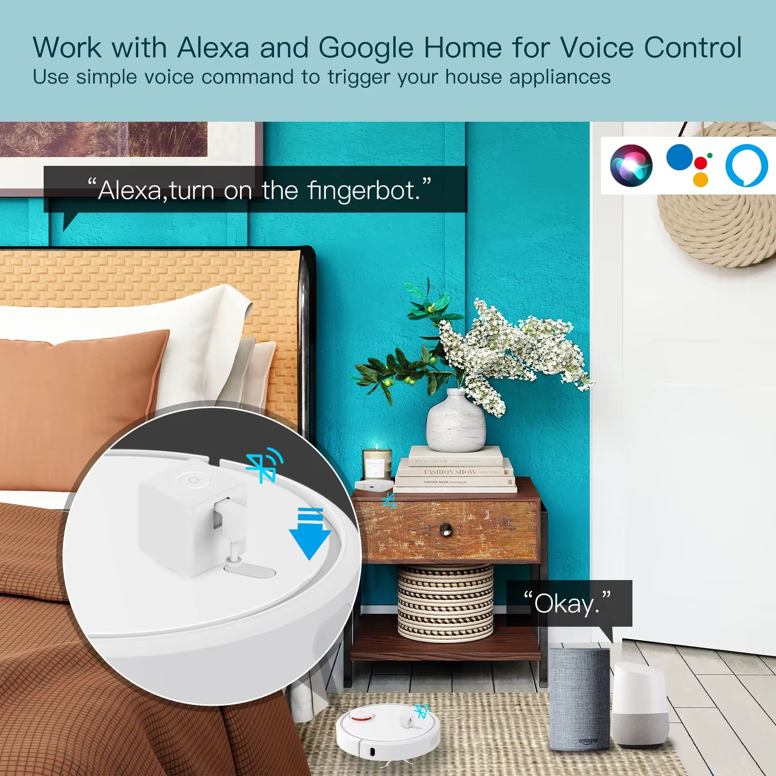 MOES Tuya Fingerbot, bouton-poussoir intelligent, nouveau robot doigt Bluetooth, application Smart Life, commutation automatique, commande vocale Alexa Google Home