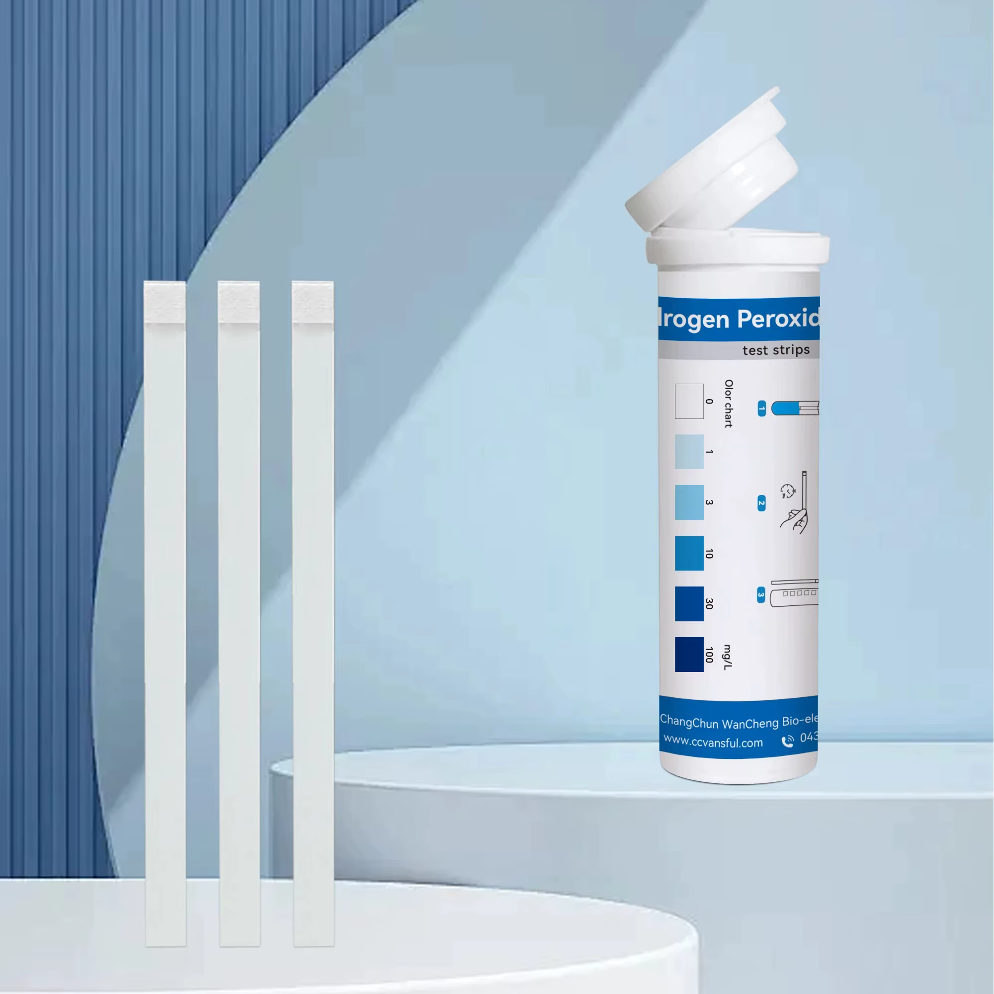 Bandes de test pour l'eau au peroxyde d'hydrogène H2O2 0-100Mg/L pour piscine