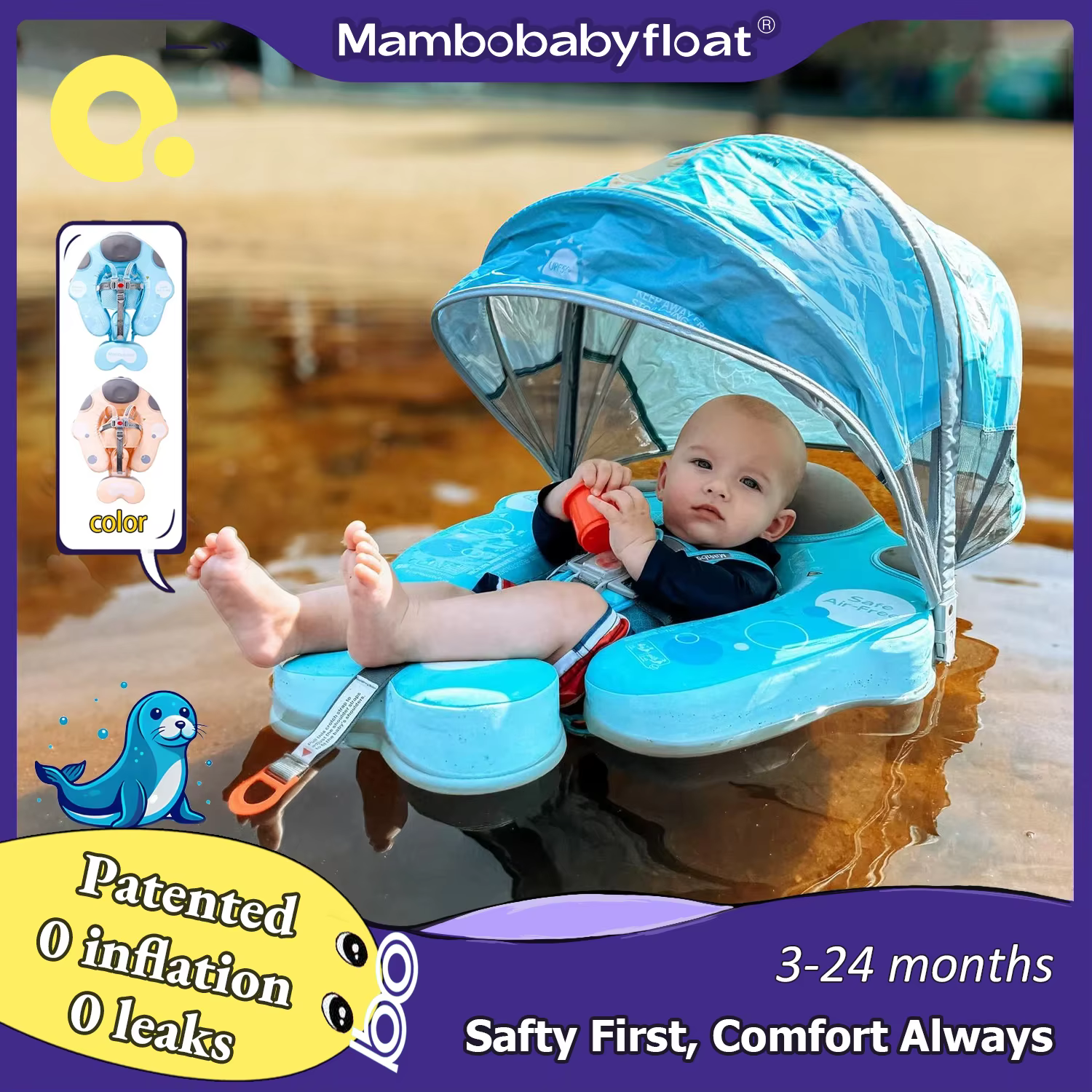 Mambobaby flotteur avec auvent 3ème Mode de natation entraîneur