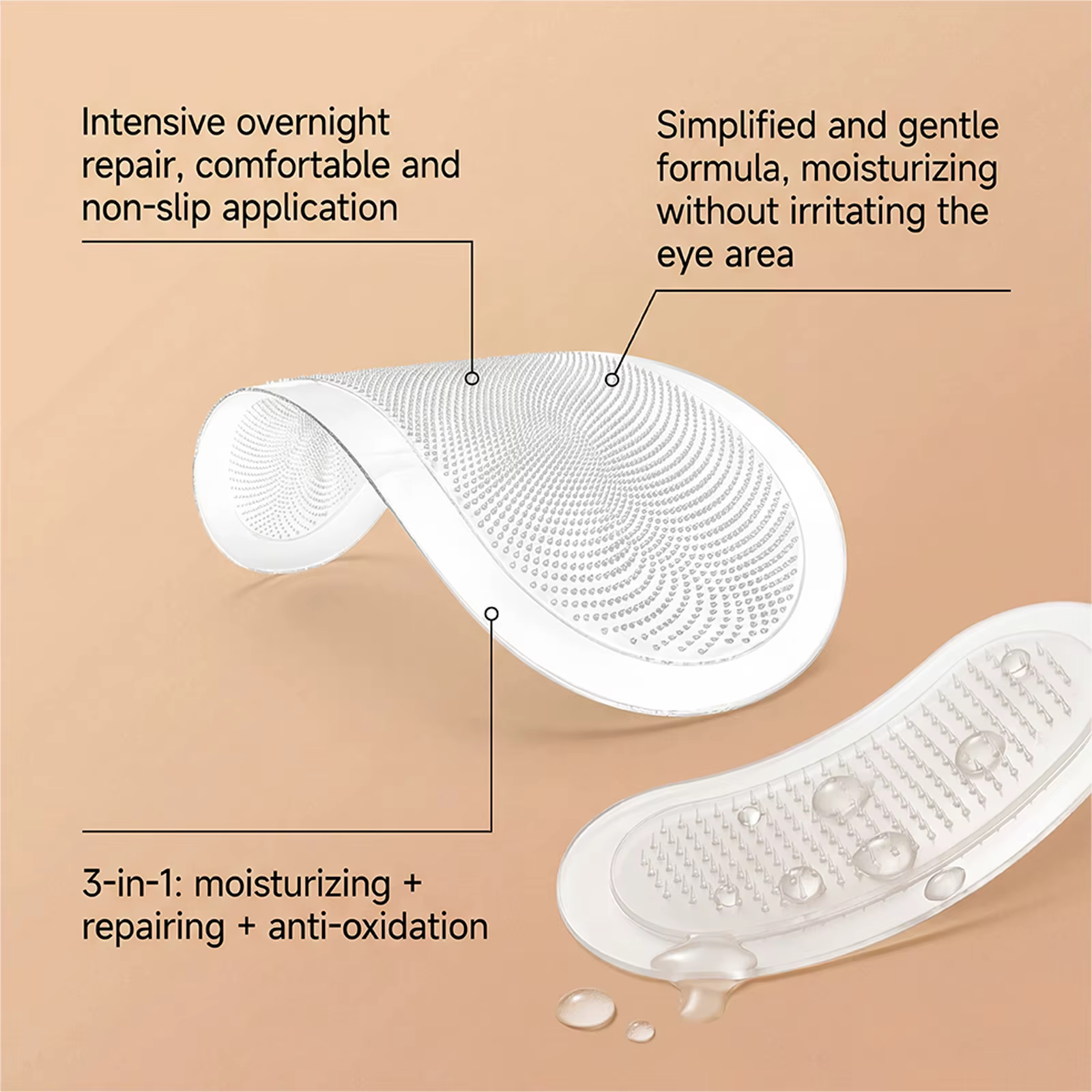 Patchs oculaires à micro-aiguilles à la vitamine E 0,25 mm : Soin stabilisant et réparateur pour peaux gercées, anti-dessèchement, nourrissant et réparateur saisonnier