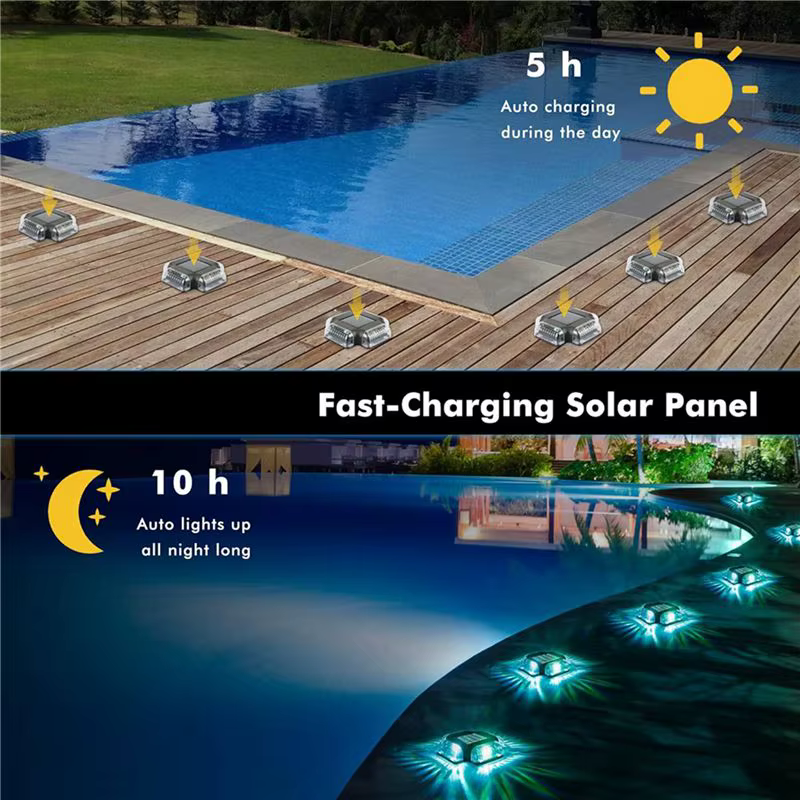 B84B-12Pack Lumières solaires pour terrasse de piscine