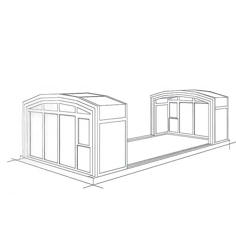Couverture de piscine télescopique en aluminium sur mesure