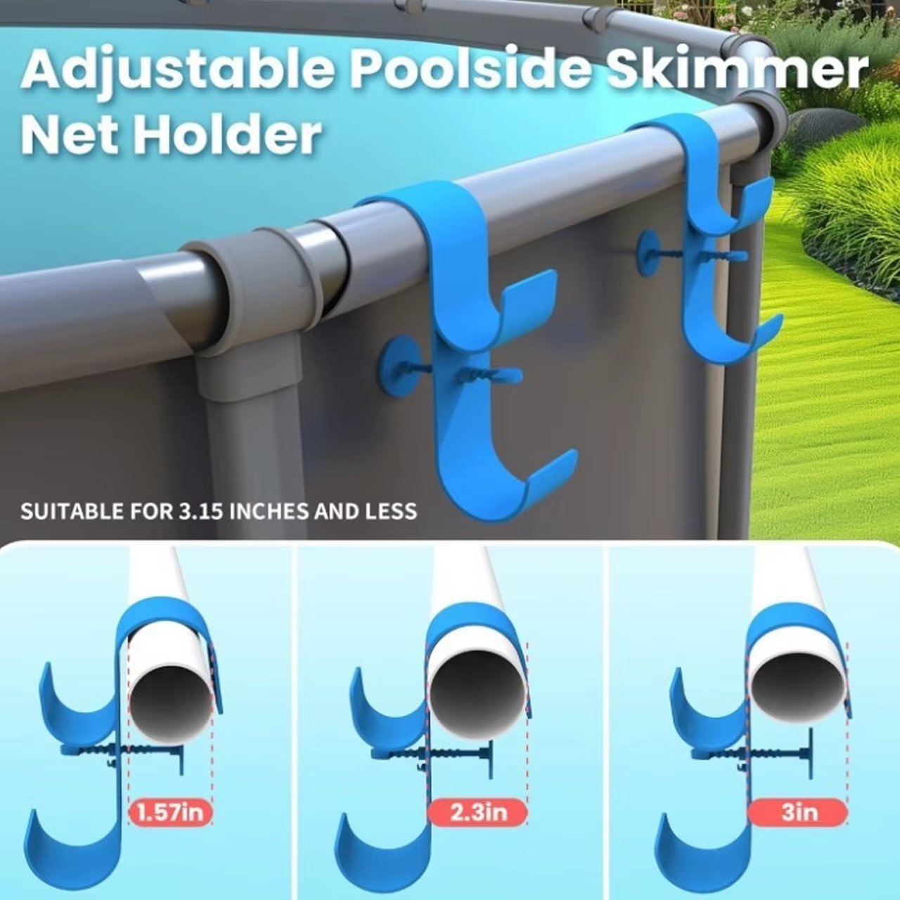 Support de poteau de piscine réglable pour poteaux télescopiques