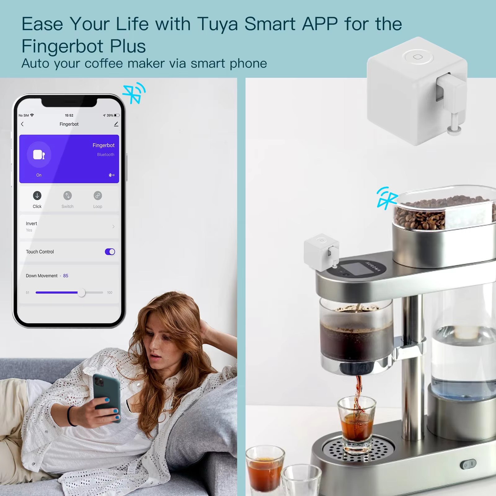 MOES Tuya Fingerbot, bouton-poussoir intelligent, nouveau robot doigt Bluetooth, application Smart Life, commutation automatique, commande vocale Alexa Google Home
