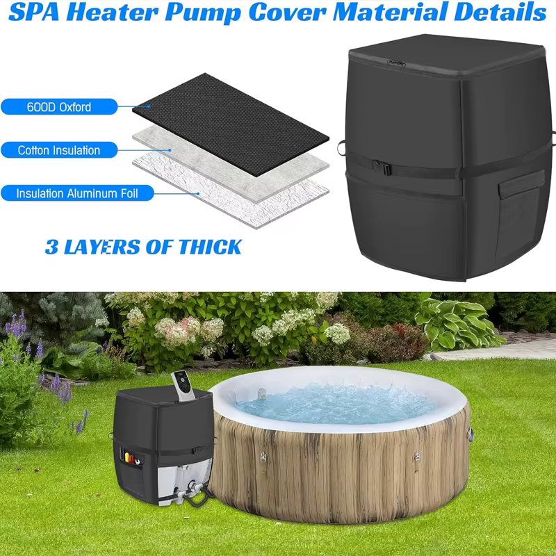 Couvercle de pompe de chauffe-eau gonflable universel pour spa