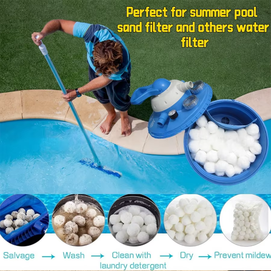 Boules de filtration blanches en fibres de 500g