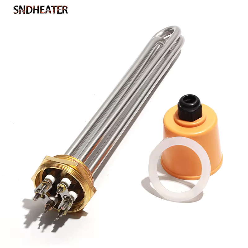 SNDHEATER chauffe-eau électrique DN32 DN40 DN50 élément chauffant par Immersion SUS304 220V Booster tubulaire 3KW 4.5KW 6KW 9KW 380V 12KW
