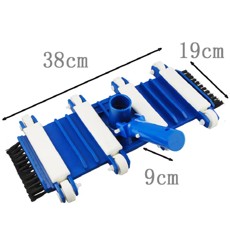 Tête d'aspirateur de piscine de 14 pouces avec brosse et roue d'aspiration-accessoires pour outils de nettoyage