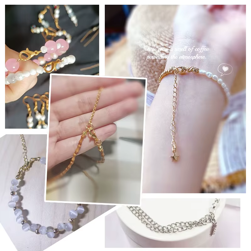 Chaîne en alliage d'acier inoxydable, matériaux de fabrication de bijoux, fermoir de boîte pour fournitures de fabrication de bracelets, boucles d'oreilles, bijoux et accessoires